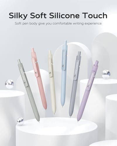 Four Candies Gel Pens, 6 Pcs 0.5mm Quick Dry Black Ink Pen Fine Point Smooth Writing Unique Pen, Office Home School Supplies Essentials Pretty Girl Cute Pens, Gifts for Women(Morandi) - Thumbnail 2