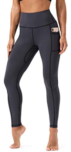 KUTAPU Workout Leggings for Women High Waisted 7/8 Length Soft Active Ankle Yoga Pants with Pockets Deep Grey XL - Image 1