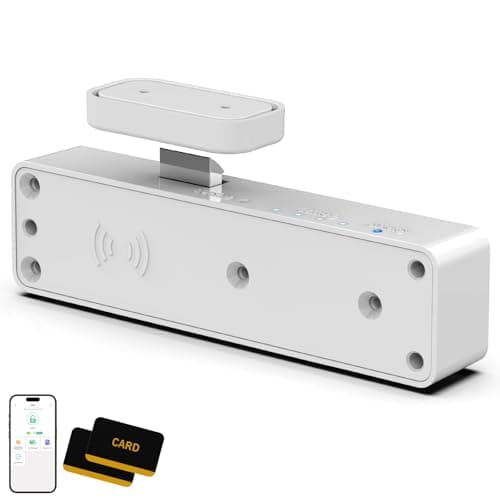 Bestkid Cabinet Lock NFC RFID Card Slim Hidden Drawer Lock for Child Safety Liquor File Kitchen Pantry Furniture Double-Layer Drawer No Drilling Required White
