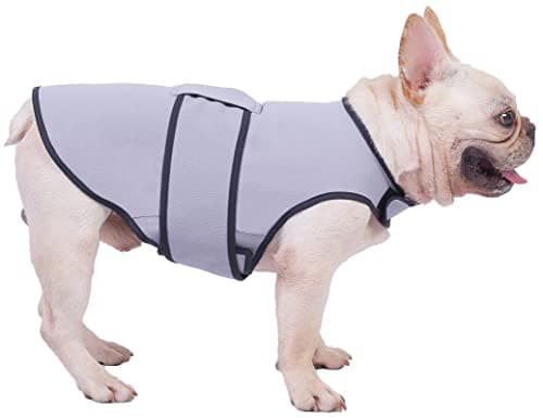 Sychien Dog Anxiety Jacket,Dog's Thunder Calming Shirt Wrap Vest for Medium Dogs,Travel, Fireworks, Separation, Bluish Grey M