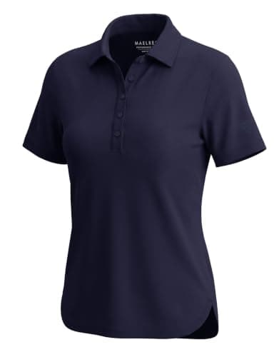 M MAELREG Womens Golf Shirt Short Sleeve Casual Lightweight Quick Dry Collared Tennis Polo Shirts for Women Navy - Image 1