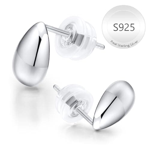 Womens Earrings Silver Teardrop Earrings- S925 Sterling Silver Earrings for Women Trendy Waterdrop Drop Earrings Jewelry Gifts for Mom Wife Daughter Friend Birthday Anniversary Christmas - Image 1