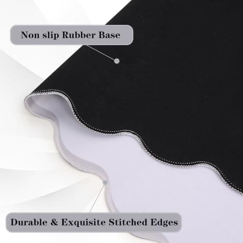 yuboo Grey Scalloped Desk Mat, 31" x 15.7" Large Waterproof Pastel Desk Mat Cottagecore Aesthetic Desk Pad Desktop Keyboard Mouse Mat for Dorm Office Gaming Decor - Thumbnail 6
