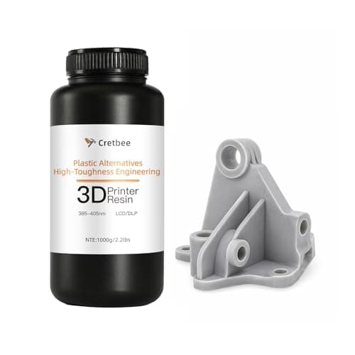 Cretbee ABS-Like 3D Printer Resin, 1kg High Toughness Heat-Curable Resin, Non-Brittle Engineering Resin for Functional Parts, 405nm UV-Curing LCD/DLP/MSLA 3D Printing Liquid - Light Gray, 1000g - Image 1