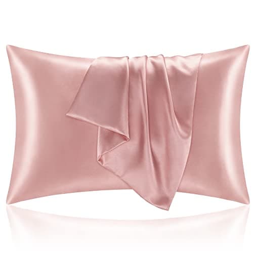 BEDELITE Satin Pillowcase for Hair and Skin, Super Soft and Cooling Similar to Silk Pillow Cases 2 Pack with Envelope Closure, Gift for Women Men(20"x30" Queen Size, Rose Pink)