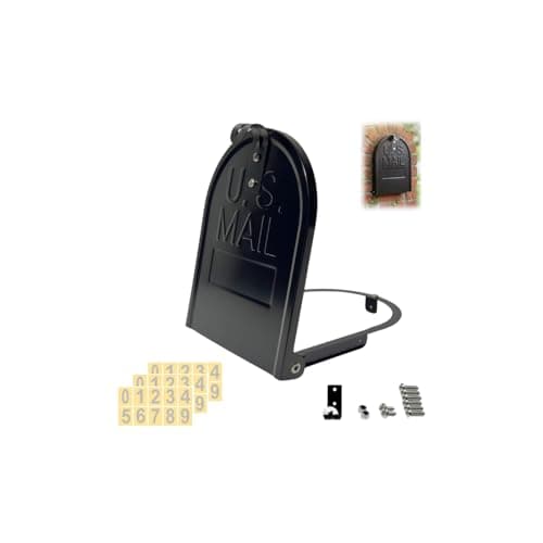 6 1/4" Mailbox Door Replacement - Secure Screw-in Design - Heavy Duty Galvanized Steel Mailbox Door Repair Kit for Brick, Stone & Standard Curbside Mailboxes, Includes Reflective Numbers - Image 1