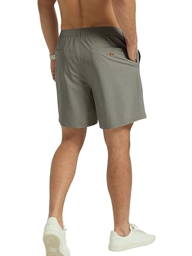 Arcweg Mens Casual Shorts 6 inch Inseam Stretch Golf Shorts Water Friendly Active Hybrid Shorts Regular Fit Grey - Thumbnail 4