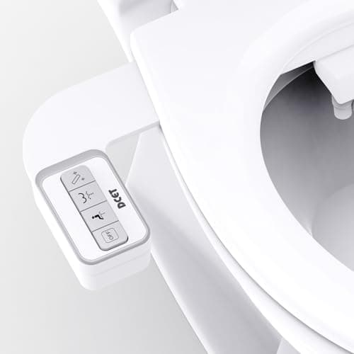 DCET Bidet Attachment, 0.23" Ultra-Slim No Gap Design, Non-Electric Self-Cleaning Bidet with Dual Nozzles (Rear & Feminine Wash), Adjustable Pressure, Tool-Free Installation - Image 1