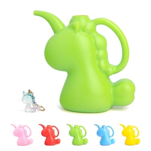 XXXFLOWER Unicorns Indoor Watering Can, 1 L Cute Animal Water Cans, Novelty Unicorns Shape Watering Pot for Office House Indoor Garden（Green） - Image 1