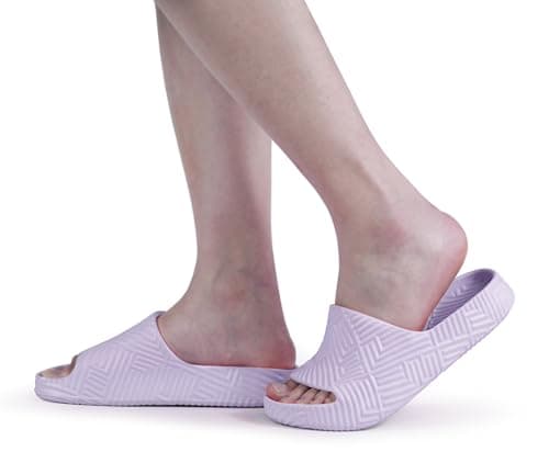 Weweya Soft Shower Shoes Men Women EVA House Slippers Unisex Beach Slides Sandals Purple Women Size 7 Men Size 5.5 - Thumbnail 2