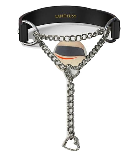 Landlusy Goth Heart Chain Choker Necklace,100% genuine fur leather, Gothic Punk Grunge Emo Necklace, Halloween Christmas Jewelry Gift for Women, Men - Image 1