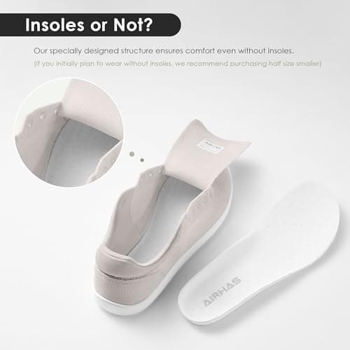 AIRHAS Womens Minimalist Barefoot Shoes Zero Drop Wide Toe Box Shoes Lightweight Casual Fashion Sneakers for Women(Taupe,9.0) - Thumbnail 5