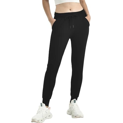 Ipletix Joggers for Women with Pockets,Womens Drawstring Lightweight Yoga Sweatpants for Lounging Workout Running Balck XL Black - Image 1