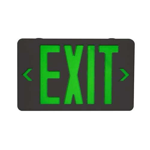 CM MZY Black Exit Sign, Green Double Face Emergency Sign,Emergency Exit Light with Battery Backup, UL Certified, US Standards, Emergency Light, AC 120V/277V, 1 Pack