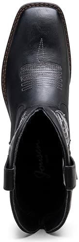 Jousen Cowboy Boots for Men Western Boot Square Toe Boots for Men (AMY8420 silkyblackpu 09.5) - Thumbnail 3