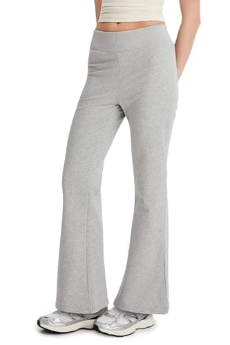 Orolay Women's Flare Sweatpants High Waisted Bell Bottom Joggers Soft Cotton Blend Bootcut Straight Leg Lounge Pants Petite Plus Size Gray - Image 1