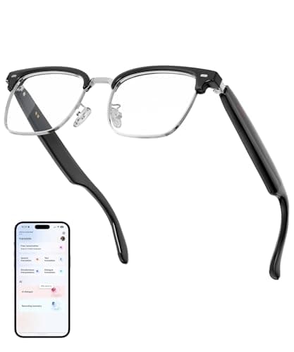 GLOSSIA AI Smart Glasses, Bluetooth Glasses for Men Women, Blue Light Smart Glasses, Hands-Free Calls, Music and Voice Control for Work/Study/Travel - Image 1