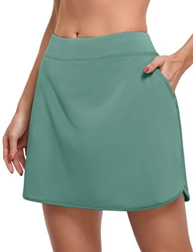 CHICHO High Waist Skirts for Women,Youth Casual Skirt Thin Golf Skort with Pockets Lightweight Tennis Skort Cool Athletic Skirts Swim Hiking Sun Protection Green 2Xlarge - Image 1
