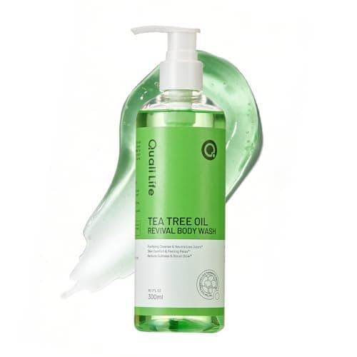 QualiLife Tea Tree Body Wash, Natural Tea Tree Oil Body Cleanser for Antibacterial, Odor-Control & Itchy Skin Relief, Gentle and Refreshing Body Wash for Men and Women, 10.1 Fl Oz - Image 1