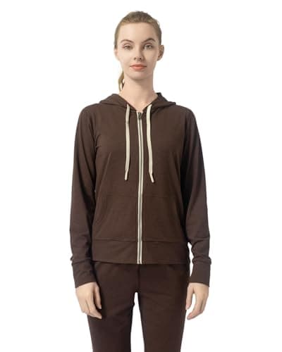 Leapstride Women's Stretch Athletic Hoodie with Full Zip & Kangaroo Pockets - Lightweight Workout Jacket Comfort for Active & Relaxed Days - Image 1