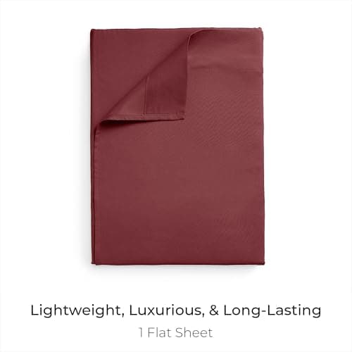 Mellanni Twin Size Flat Sheet - Iconic Collection Bedding - Hotel Luxury, Extra Soft, Cooling - Wrinkle, Fade, Stain Resistant - 1 Flat Sheet Only (Twin, Brick Red) - Thumbnail 2