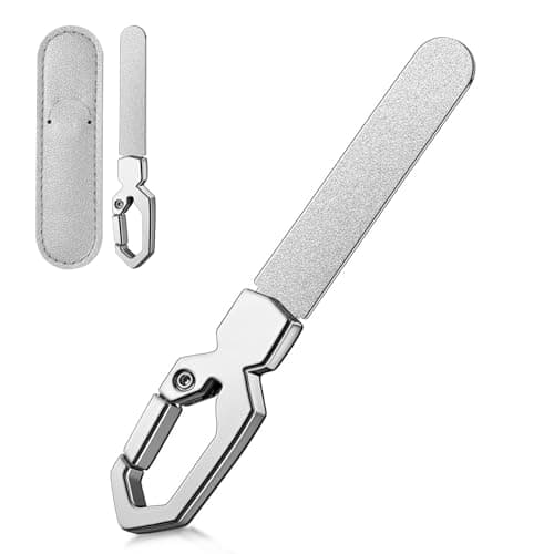 Keychain Metal Nail File for Natural Nails, Stainless Steel Fingernail & Toenail Shaping Tool for Men & Women, Keychain Design Durable & Portable for Home & Travel (Silver) - Image 1