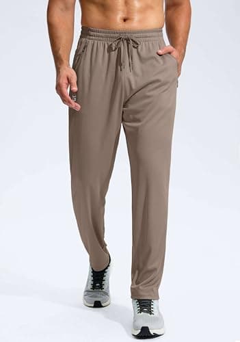 G Gradual Men's Sweatpants with Zipper Pockets Lightweight Mesh Athletic Pants for Men Open Bottom Workout Gym Running - Thumbnail 2
