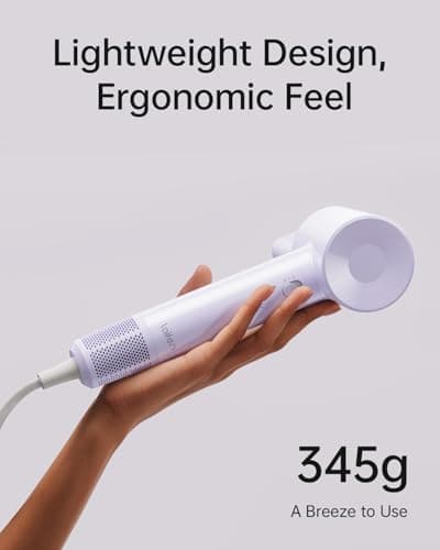 Laifen SE Lite Hair Dryer, Negative Ionic Blow Dryer with 100,000 RPM Brushless Motor for Fast Drying, High-Speed Low Noise Hair Dryer with Lightweight Design and 2 Nozzles Purple, HD110 - Thumbnail 6