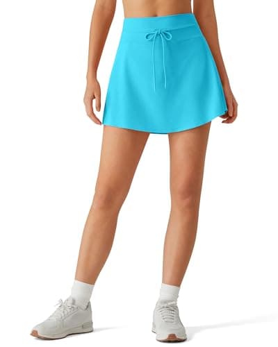 G4Free Athletic Skirt for Women with Pockets Built-in Shorts A Line Tennis Skirt Adjustable Drawstring Summer Golf Skorts(Sky Blue,XXL) - Image 1