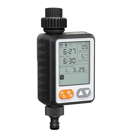 Sprinkler Timer for Garden Hose, 10 Programmable Water Timer with with Auto Rain Delay, IP54 Waterproof 3.3“ Large LCD Drip Irrigation System Timers for Plant, Yard, Lawns, Outdoor - Image 1