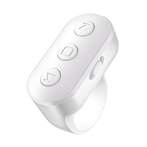 Scrolling Ring Remote for TikTok YouTube IG Shorts Video Landscape Portrait, Fingertip Wireless Scroller Page Turner Clicker for Kindle APP Compatible with iPhone iPad Android Phone Tablet (White) - Image 1