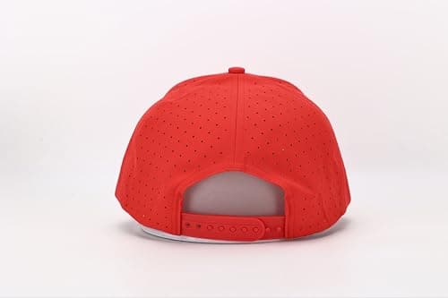 Bogeys and Beers Performance Golf Hat - Funny Golf Hat, Polyester/Spandex Blend, Adjustable Rope Snapback Cap - Breathable, Fitted for Men & Women - Red - Thumbnail 4