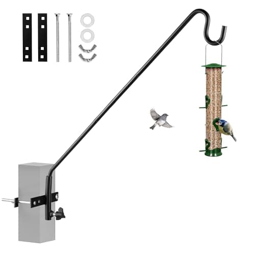 MIXXIDEA Extended Fence Deck Hook Rail Heavy Duty Bird Feeder Hook, Adjustable Plant Bracket for Bird Feeders, Planters, Suet Baskets, Lanterns, Wind Chimes and More - Image 1