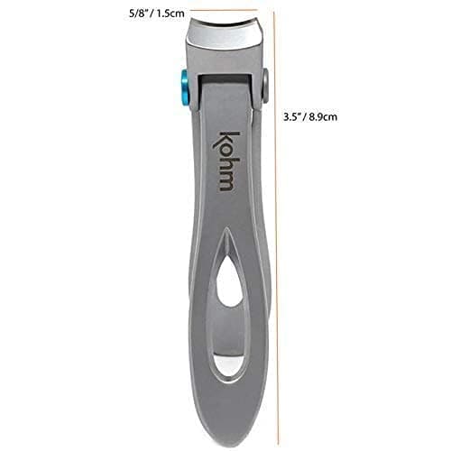KOHM Nail Clippers for Thick Nails - Heavy Duty, Wide Mouth Professional Fingernail and Toenail Clippers for Men, Women & Seniors, Silver - Thumbnail 3