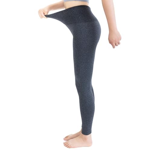 TRIUNION 3 Pack Fleece Lined Leggings Women - High Waisted Winter Leggings for Women Tummy Control Warm Yoga Workout Pants, Black/Dark Gery, S/M - Thumbnail 5