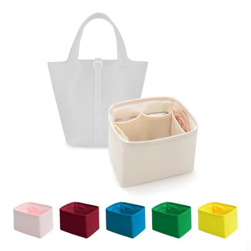KINGS IN BAG Satin Purse Organizer for Picotin 18, Craie