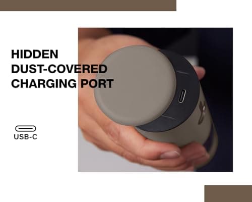 Stainless Steel Rechargeable Electric Salt and Pepper Grinder Set, USB Charging with Dust Cover, 6 Adjustable Grinding Modes + LED Light 2pack，Brown - Thumbnail 4