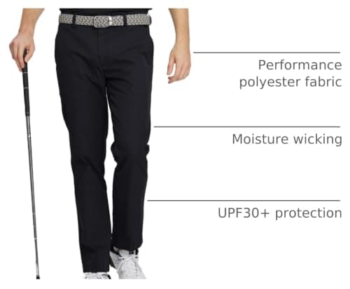 M MAELREG Dress Pants for Men Straight Fit Stretch Quick Dry Lightweight 5 Pockets Business Casual Golf Pants Men Black - Thumbnail 4