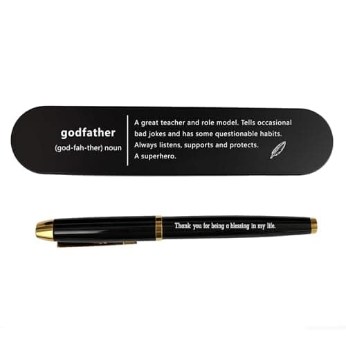 iyaone Godfather Gift - Personalized Engraved Pen, Unique Thank You Gifts for Godfather from Godson or Goddaughter, Father Figure Mentor Birthday Christmas - Thumbnail 2