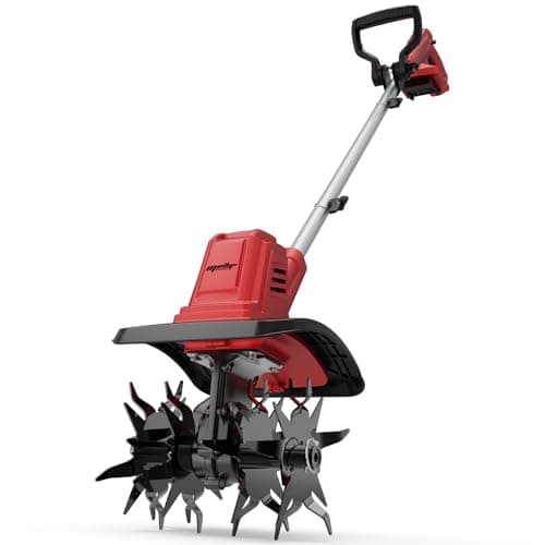 Cordless Brushless Garden Tiller Cultivator Compatible with Milwaukee 18v Battery(Tool Only), 10’’ Wide 7’’ Deep Electric Soil Rototiller, 48-Tine Mini Rotary Areator for Garden Beds &Soil Preparation - Image 1