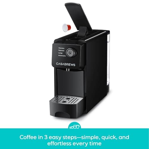 CASABREWS CM7036E Espresso Machine for Nespresso Original Pods, 20 Bar Compact Capsule Coffee Machine with 21 oz Removable Water Tank and 4 Brewing Modes, Mini Espresso Maker for Home or Office, Black - Thumbnail 5
