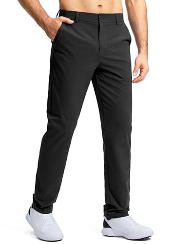 Pudolla Men's Golf Pants Stretch Work Pants for Men Dress Comfy Pants 30 Lightweight Quick Dry Casual Trousers(Black 30Wx30L) - Image 1