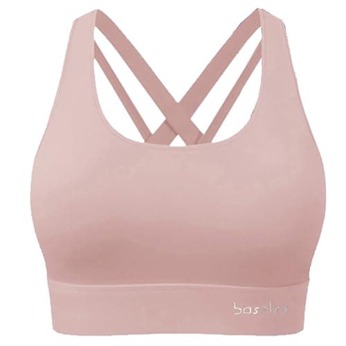 BaseTry High Impact Sports Bra for Women - Padded Seamless Support Bra for Yoga Gym Workout Fitness -High Support Running Bra (US, Alpha, 3X-Large, Regular, Regular, LightPink) - Image 1