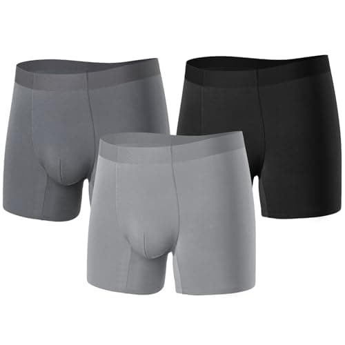 TRENDOUX Men’s Performance Underwear, Wicking & Quick-Dry, Flex Trunks, No-Ride-Up, No-Chafing, Gym Running Hiking, Size M Black/Grey - Image 1