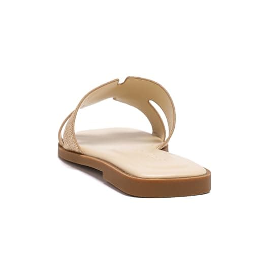 Stratuxx Kaze Open Toe Flat Dress Sandals Womens Slides Comfortable Summer Black, White, Beach Vacation Sandals for Women - Thumbnail 5