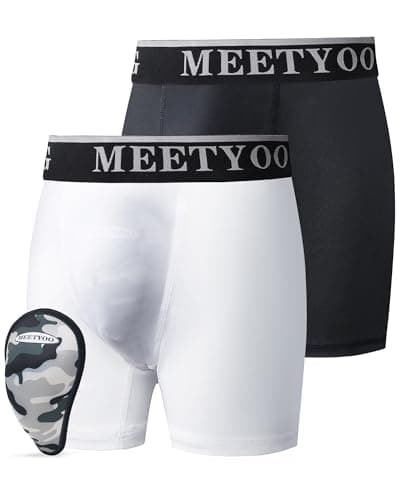 MEETYOO Youth Boys Athletic Compression Sliding Shorts with Soft Cup Pocket for Baseball Football Lacrosse Hockey - Image 1