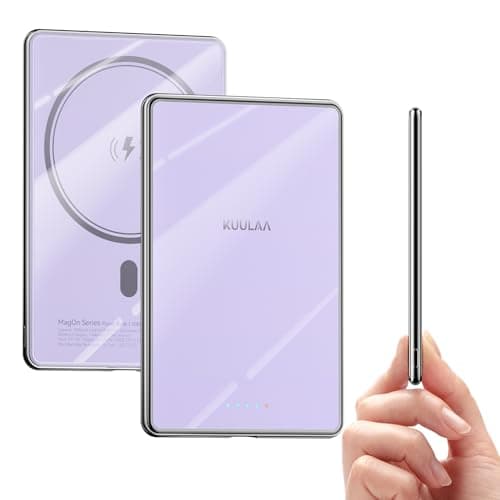 Kuulaa Magnetic Battery Pack 5000mAh, Ultra Slim Portable Charger with LED Indicator, PD 20W USB-C Fast Charging & Strong Magsafe Wireless Power Bank, Compatible with iPhone 17/16/15/14/13/12, Purple - Image 1