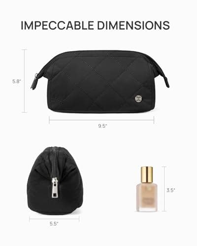 Telena Puffer Makeup Bags for Women, Nylon Puffy Padded Make Up Bags for Women Makeup Organizer Case, Wide-open Makeup Pouch Travel Essentials - Thumbnail 5