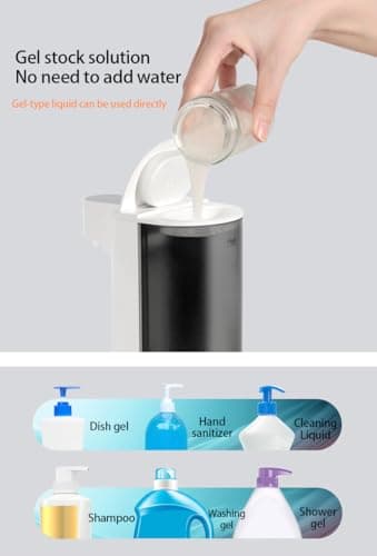 Automatic Soap Dispenser Touchless Dish Soap Dispenser 13.5oz/400ml with Infrared Sensor Type-C Rechargeable Liquid Dispenser for Bathroom and Kitchen - Thumbnail 4