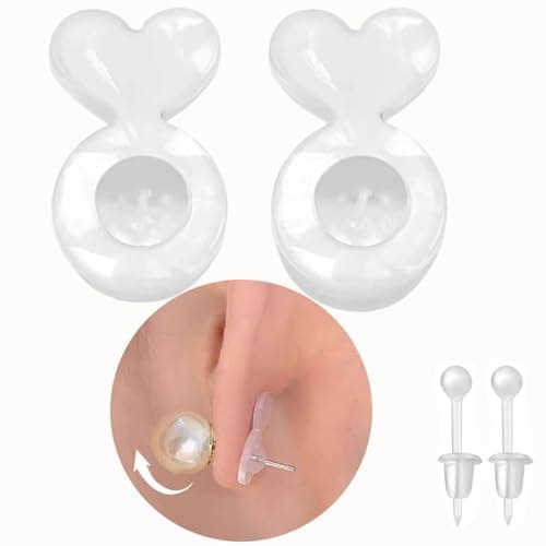 Earring Backs for Heavy Earring Support Backs 30+10+10Pcs Rubber Earring Lifters for Droopy Ears with Clear Earrings Studs Silicone Earring Backs Replacements for Studs Bullet Clutch Earrings Back - Image 1